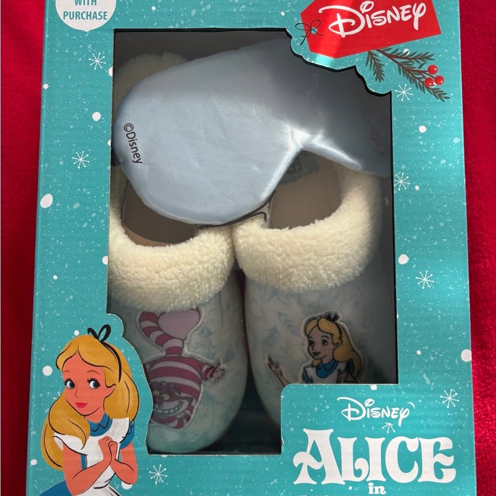 Disney Alice in Wonderland Slippers and Sleep Mask Set Women’s/Juniors (6-7) - Picture 3 of 5